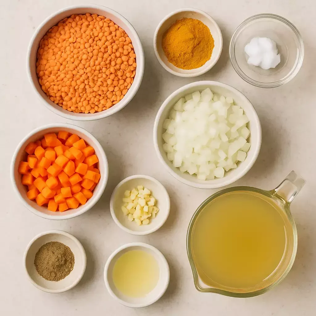 Spiced Turmeric Lentil Soup Ingredients
