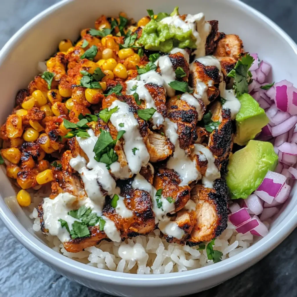 Street Corn Chicken Rice Bowl