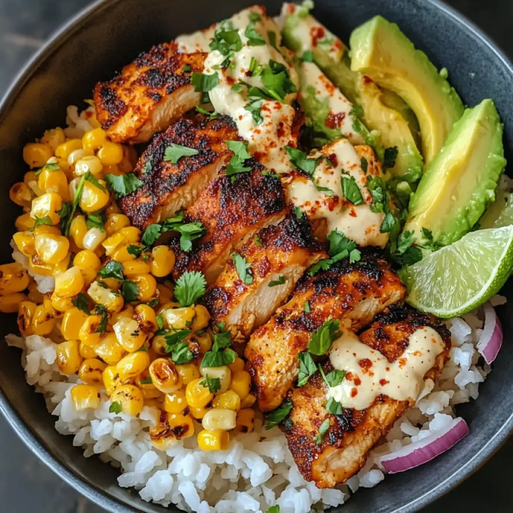 Street Corn Chicken Rice Bowl - Juicy Chicken & Charred Corn Recipe 8 Street Corn Chicken Rice Bowl
