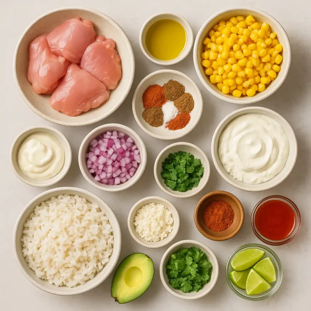 Street Corn Chicken Rice Bowl - Juicy Chicken & Charred Corn Recipe 7 Street Corn Chicken Rice Bowl Ingredients