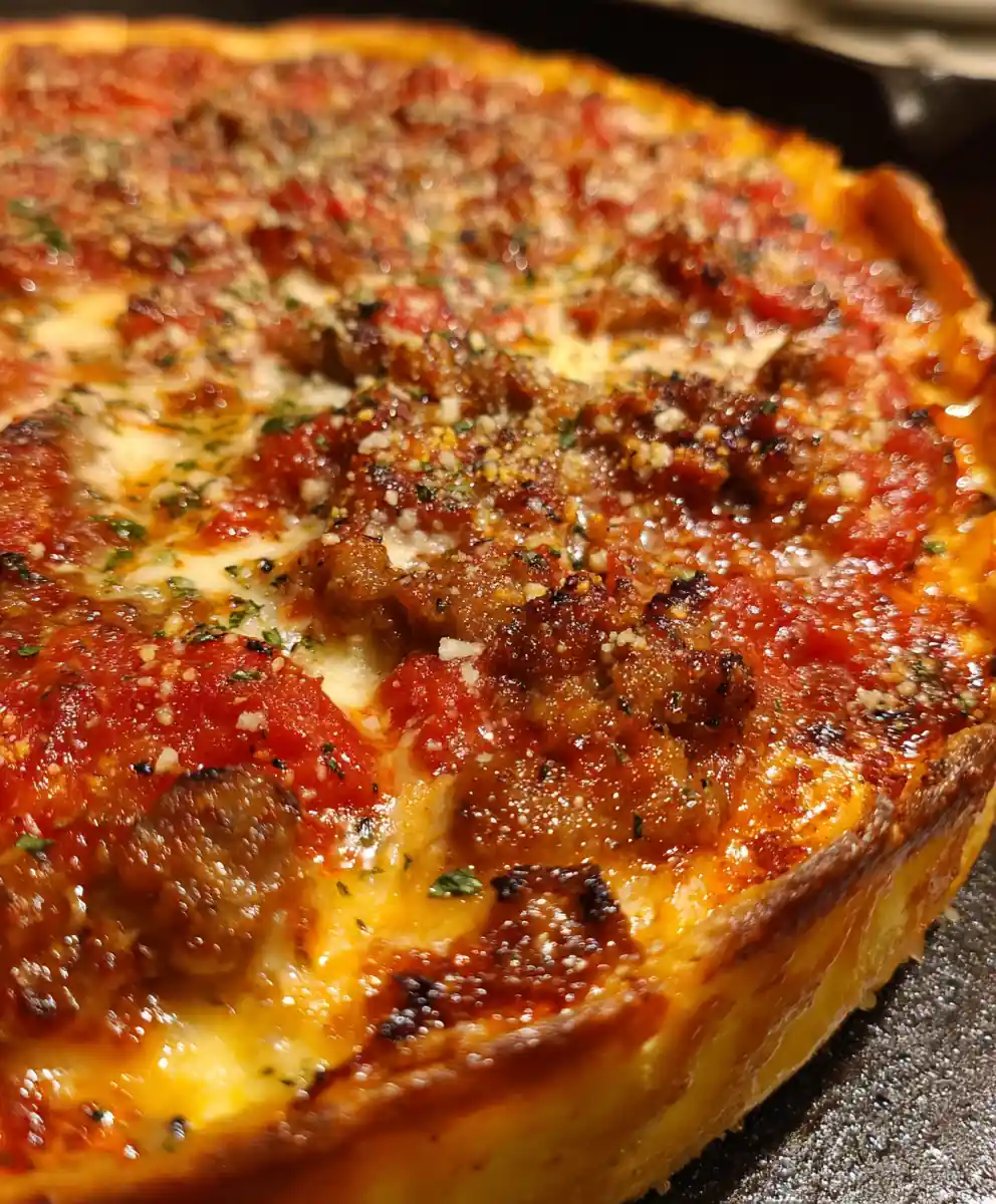 Chicago Style Pizza Recipe Deep-Dish Cast-Iron