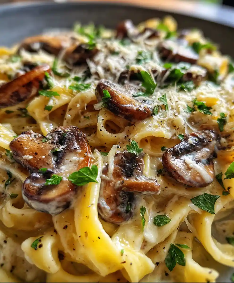 Mushroom Pasta Recipe Creamy Garlic Pan Sauce