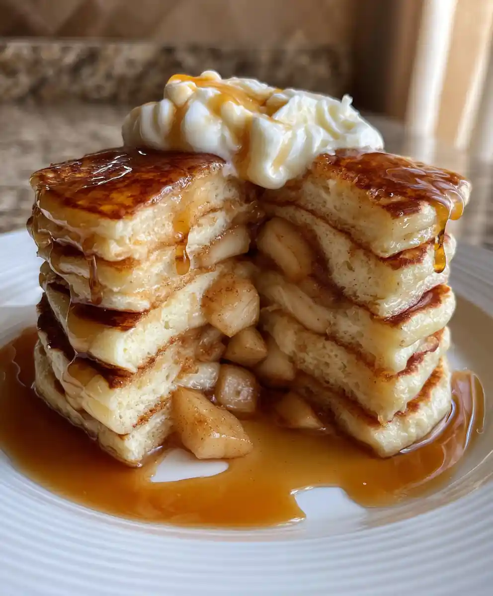 apple pancakes recipe Cinnamon-Apple Pancakes With Maple Butter