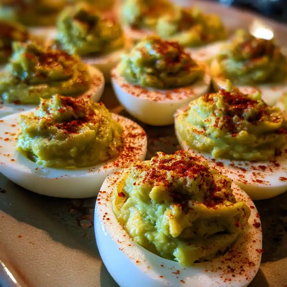 avocado deviled eggs recipe Jade Avocado Deviled Eggs With Paprika