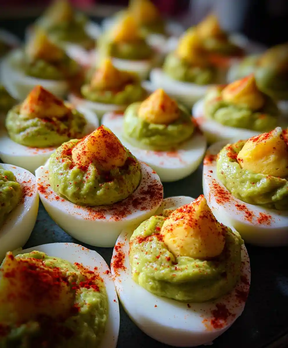 avocado deviled eggs recipe Jade Avocado Deviled Eggs With Paprika