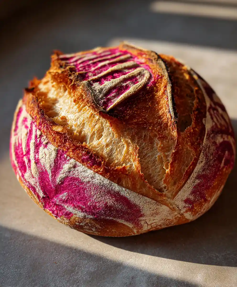 basic sourdough bread recipe with Beetroot Marble Crust
