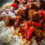 Beef Tips And Rice Recipe With Red Pepper Gravy 1761872248.0863626