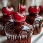 Best Chocolate Cupcake Recipe Glossy Ganache Chocolate Cupcakes With Cherry Crowns 1761410961.5325813