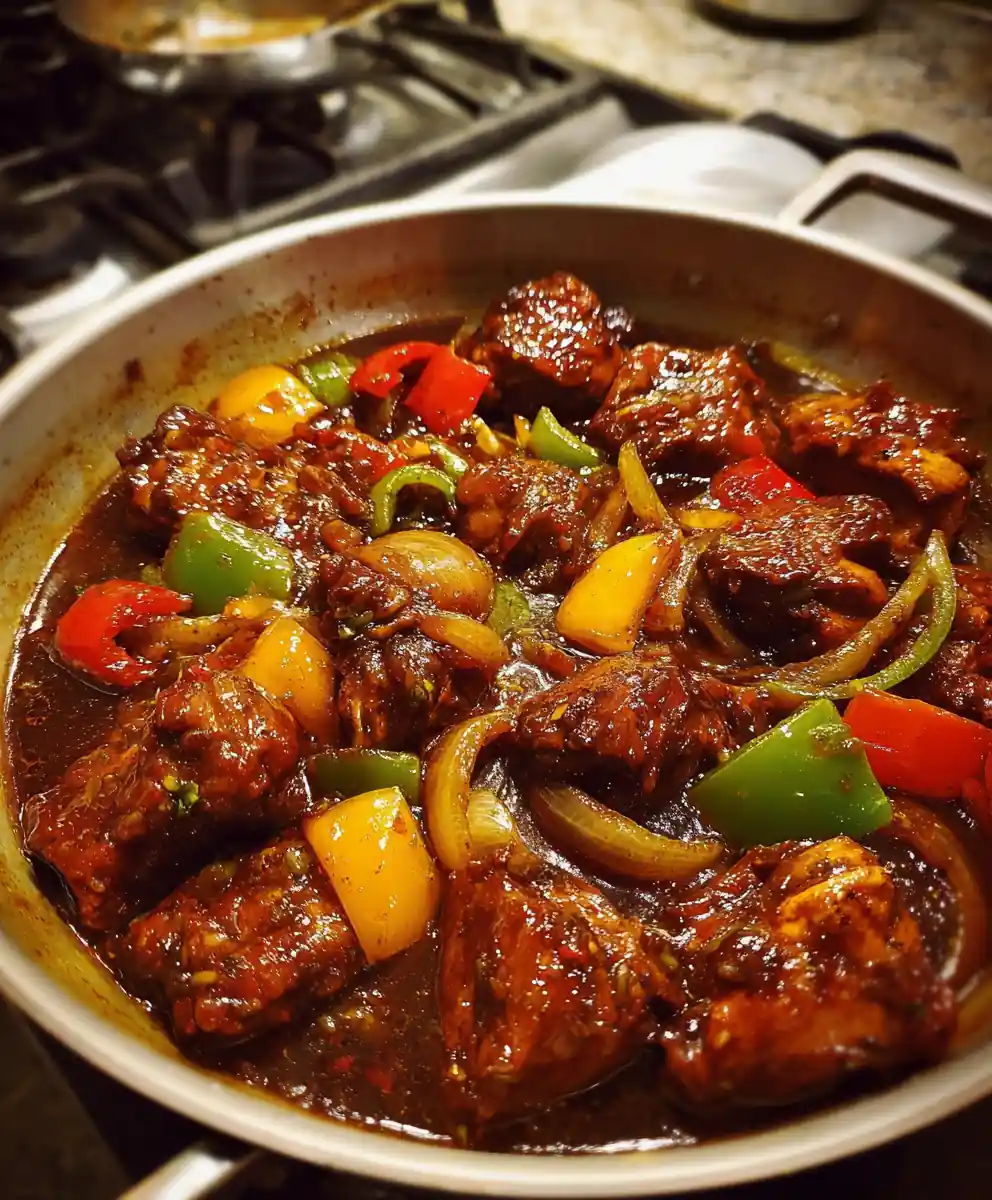 brown stew chicken recipe With Scotch Bonnet Shine