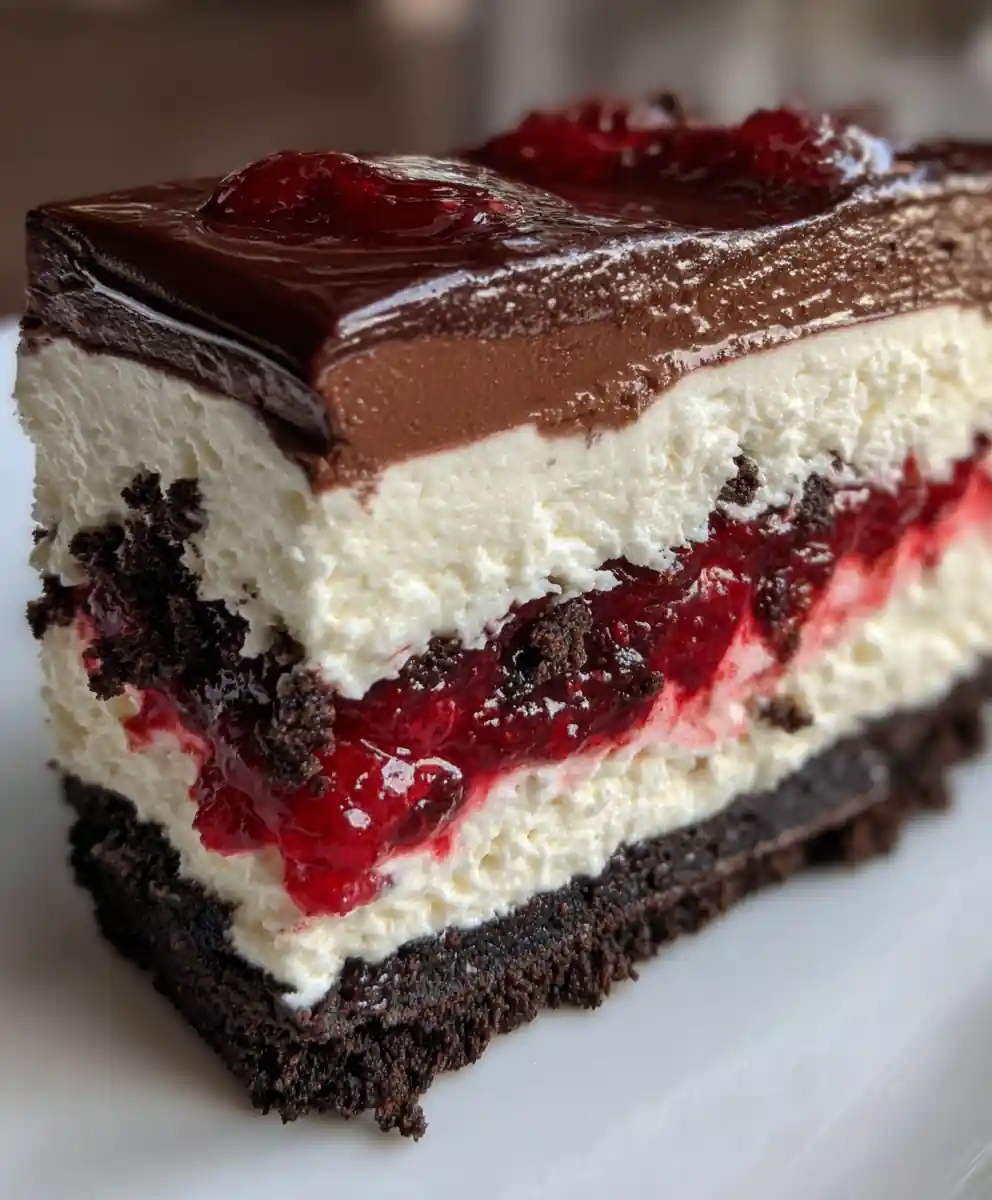 chocolate lasagna recipe With Raspberry Ribbon Layers