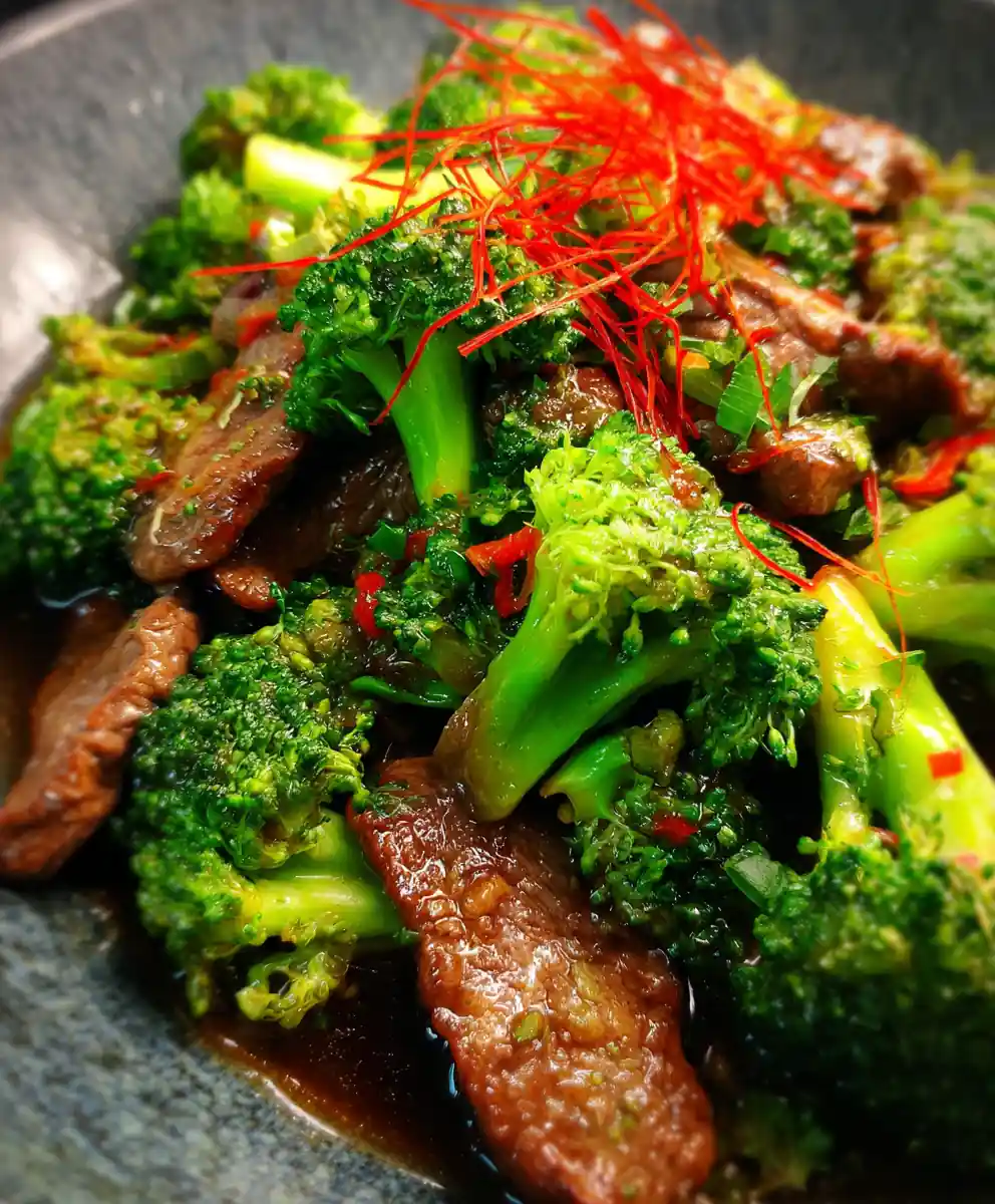 easy beef and broccoli recipe With Red Pepper Threads
