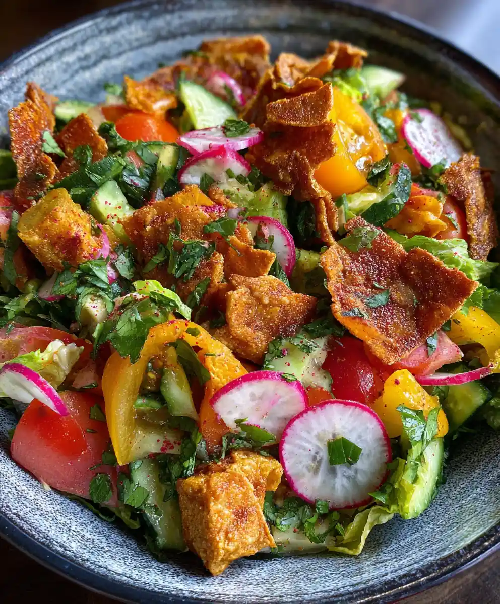 fattoush salad recipe With Sumac Ruby Dust