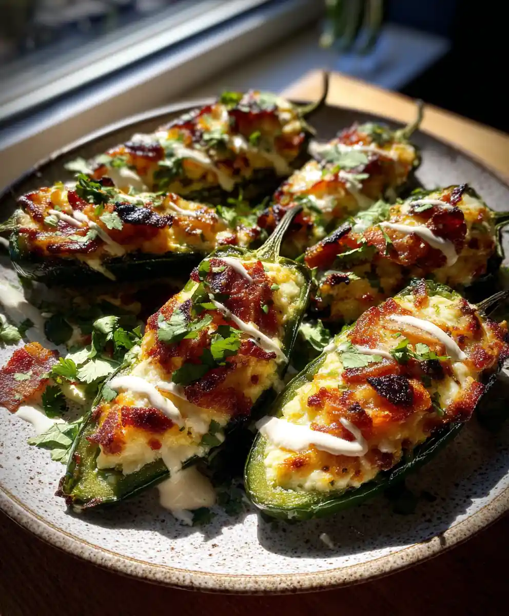 jalapeno poppers recipe Cheddar-Stuffed Jalapeño Poppers With Lime Crema