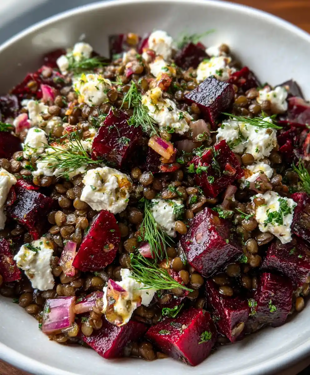 lentil salad recipe With Roasted Beet Cubes