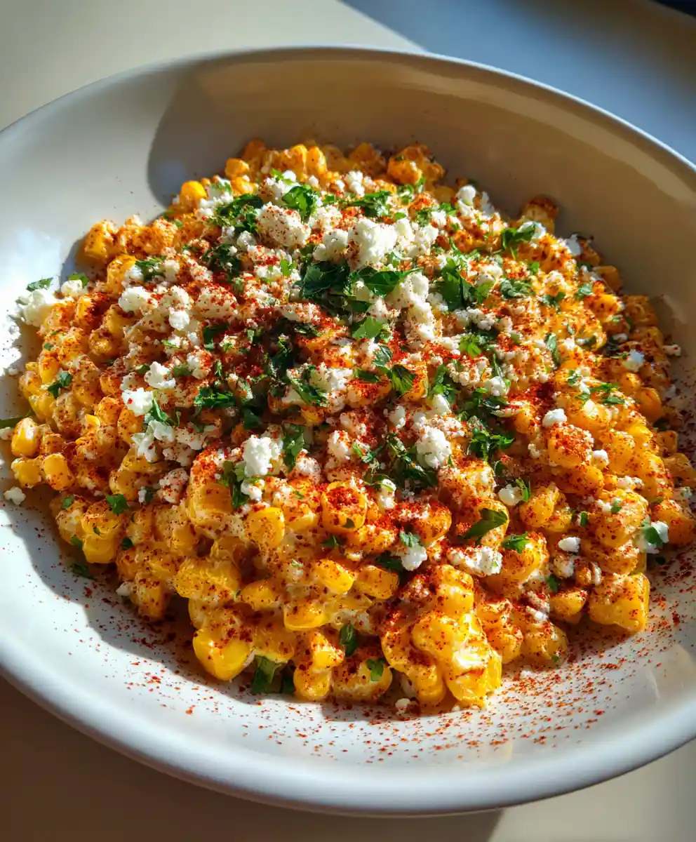 mexican street corn salad recipe with Chili Lime Dust