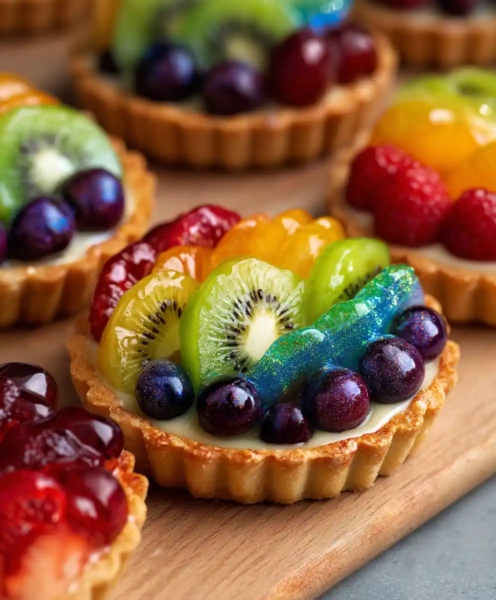 mini fruit tarts recipe Rainbow Glaze Mini Fruit Tarts