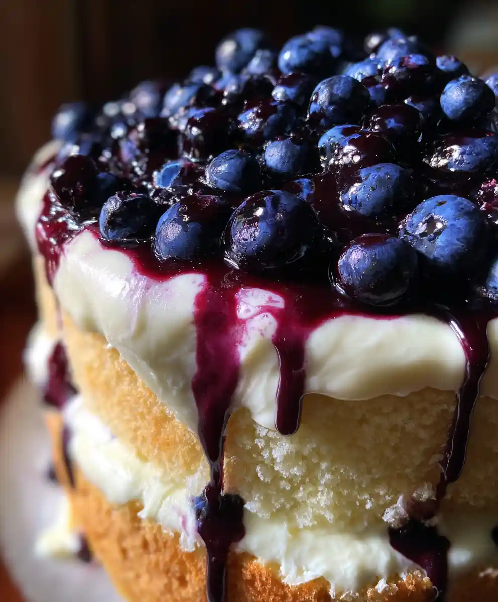 moist vanilla cake recipe with Blueberry Veil Layers