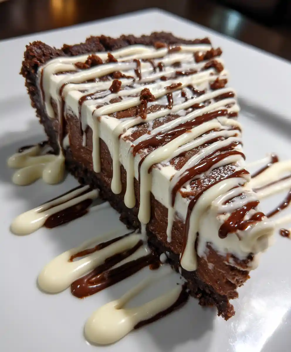 mud pie recipe With White Chocolate Drizzle
