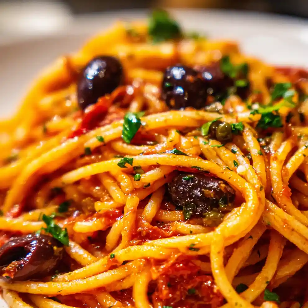 Pasta Puttanesca Recipe With Crimson Olive Clash 1760964054.2095942