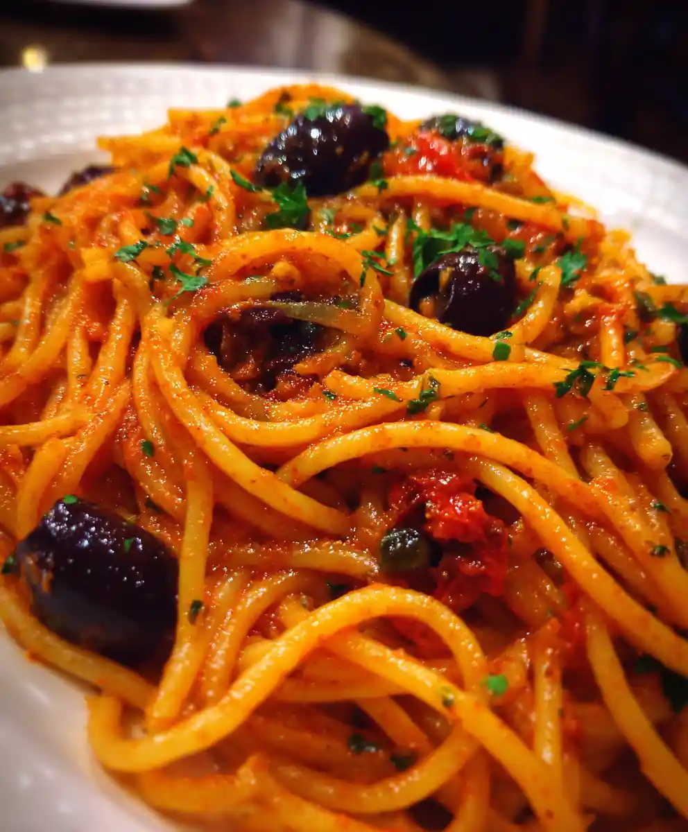 Pasta Puttanesca Recipe With Crimson Olive Clash 7 pasta puttanesca recipe With Crimson Olive Clash