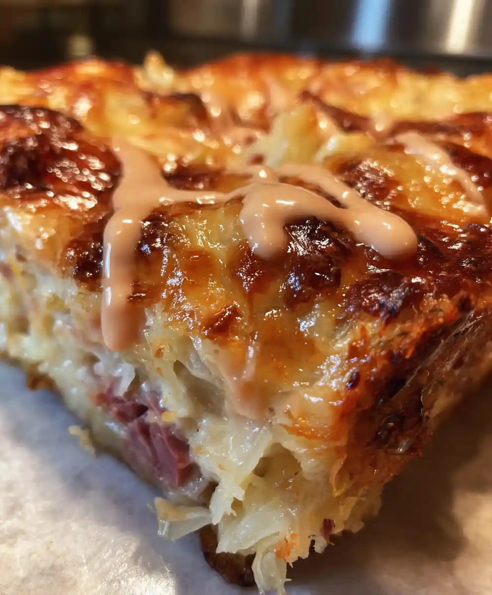 reuben casserole recipe With Thousand Island Drizzle