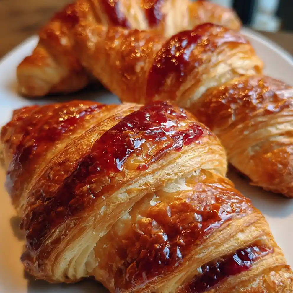sourdough croissant recipe Golden Sourdough Croissants With Raspberry Veins