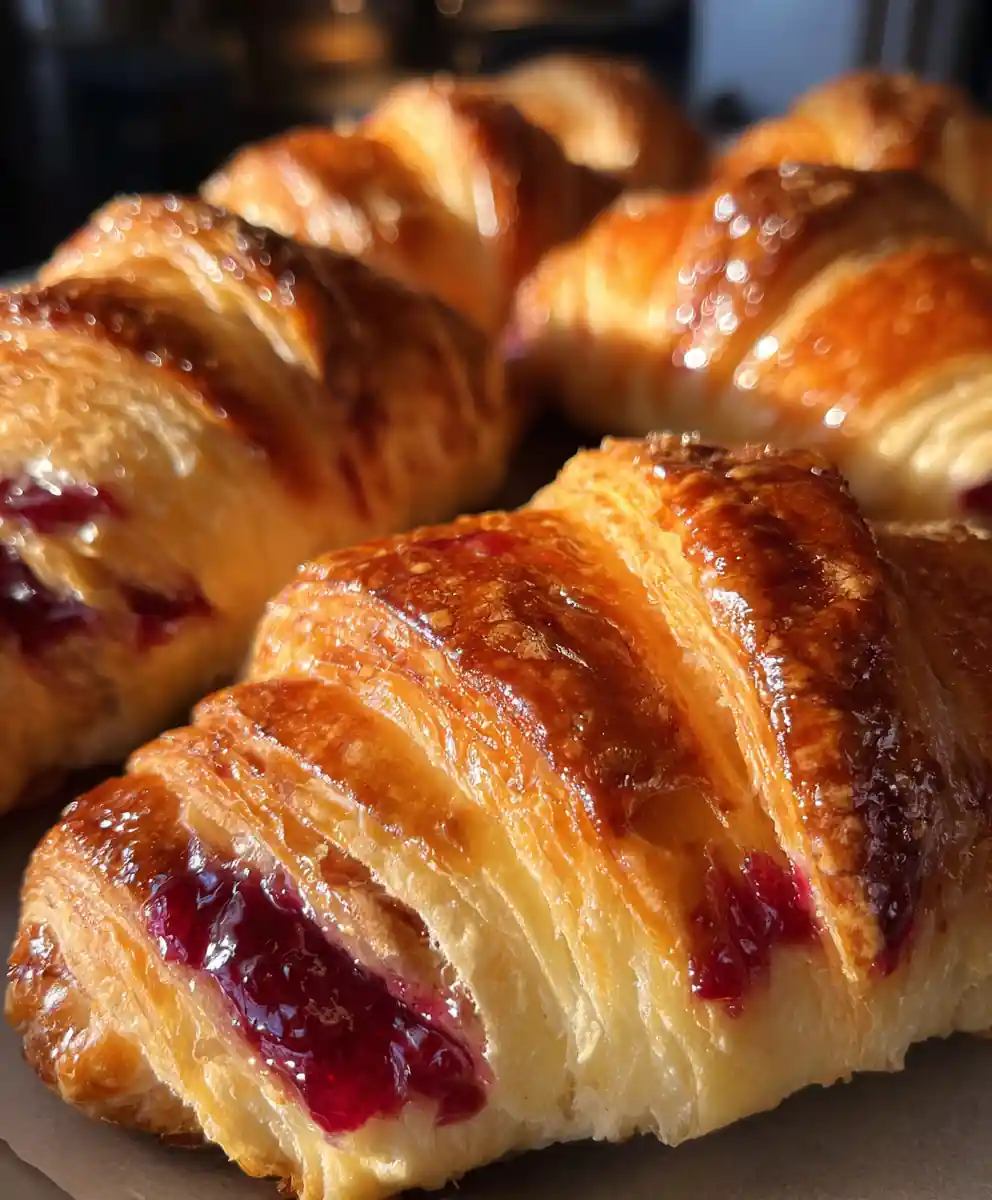 sourdough croissant recipe Golden Sourdough Croissants With Raspberry Veins