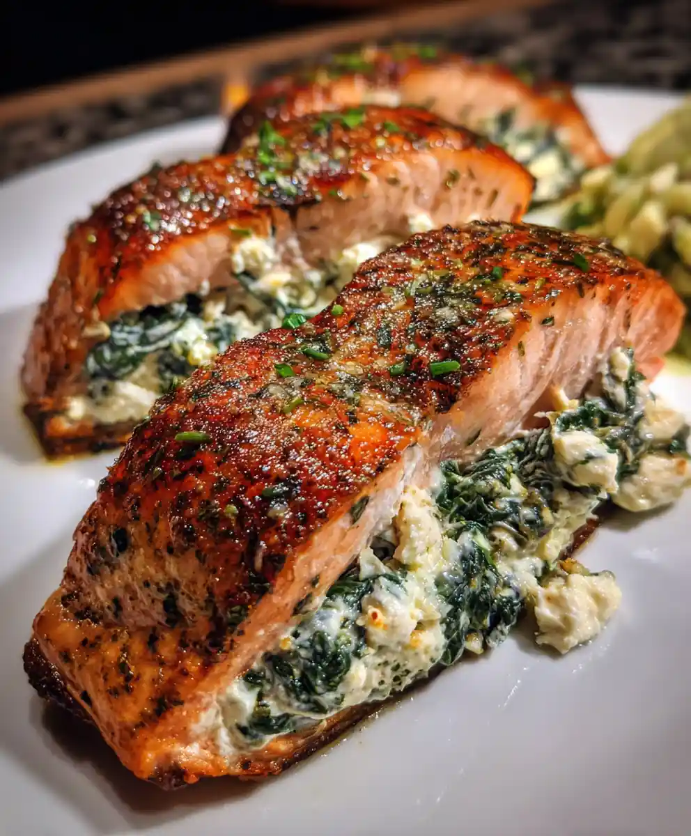 Stuffed Salmon Recipe With Spinach-Feta Green Ribbon 7 stuffed salmon recipe With Spinach-Feta Green Ribbon