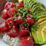 Tuna Poke Bowl Recipe With Avocado Lime Green Tiles 1760777757.411353