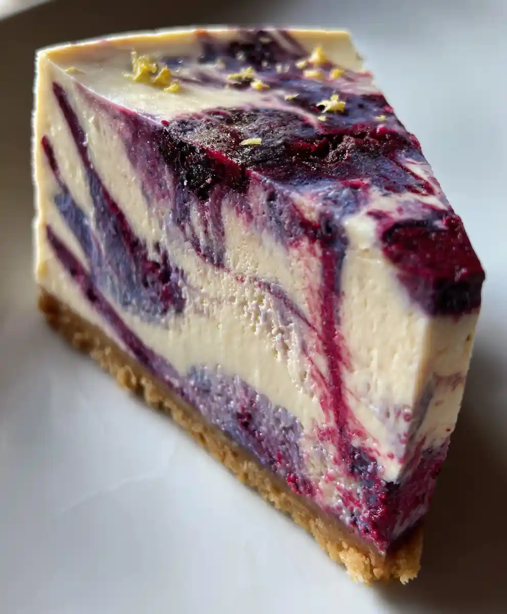 vegan cheesecake recipe Blueberry Vein Vegan Cheesecake With Lemon Zest