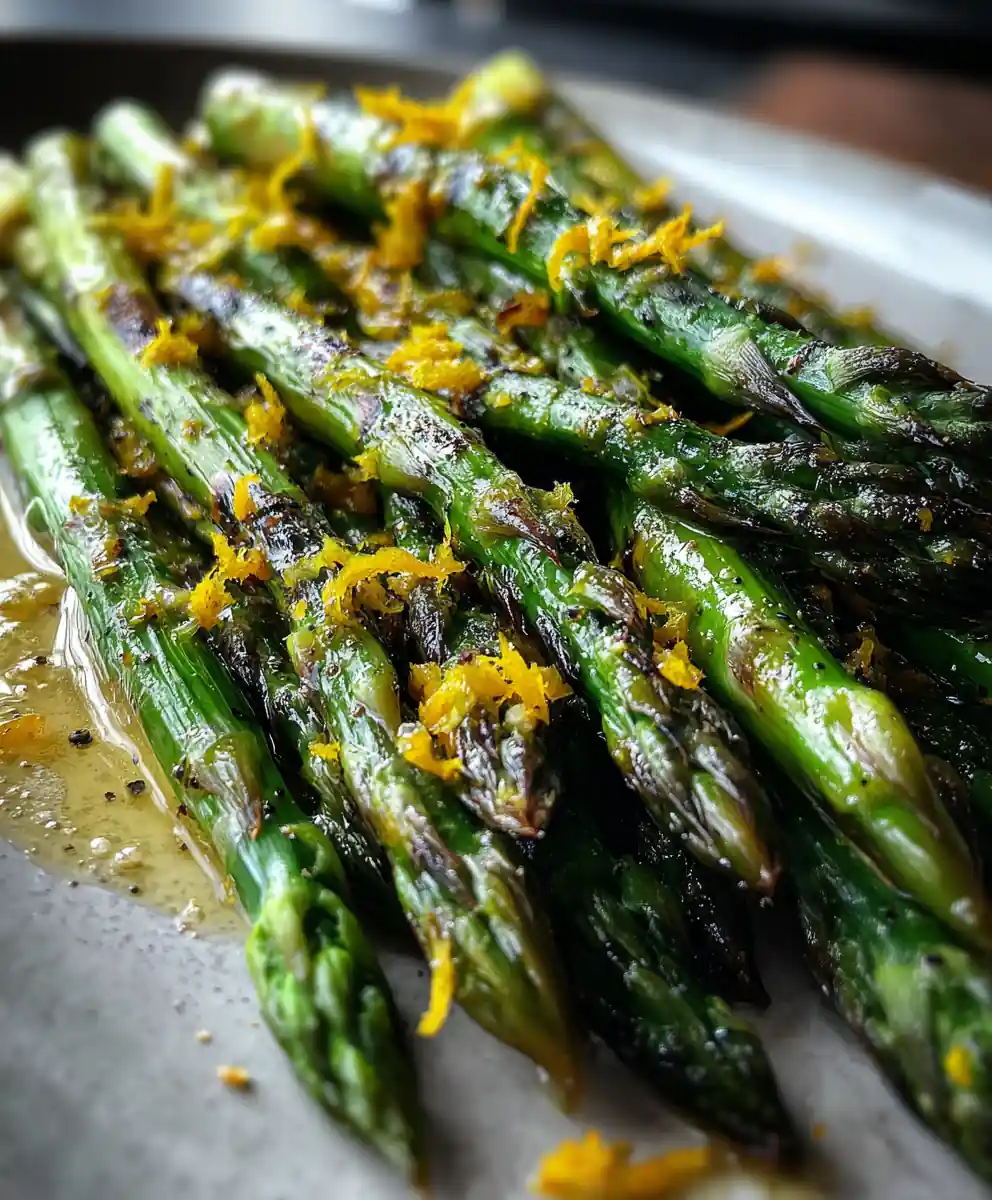 asparagus recipe Charred Spears With Lemon Zest Dust