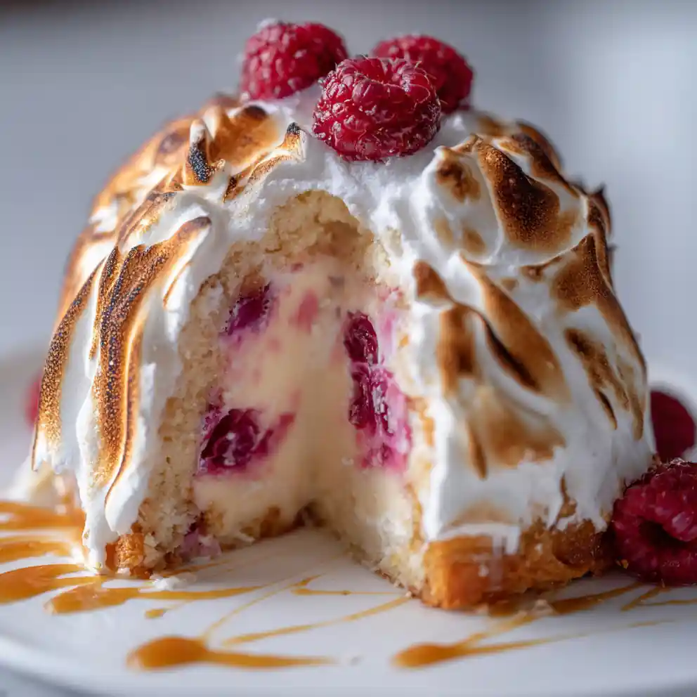 Baked Alaska Recipe Raspberry Swirl Dome With Torch Kiss 6 baked alaska recipe Raspberry Swirl Dome With Torch Kiss