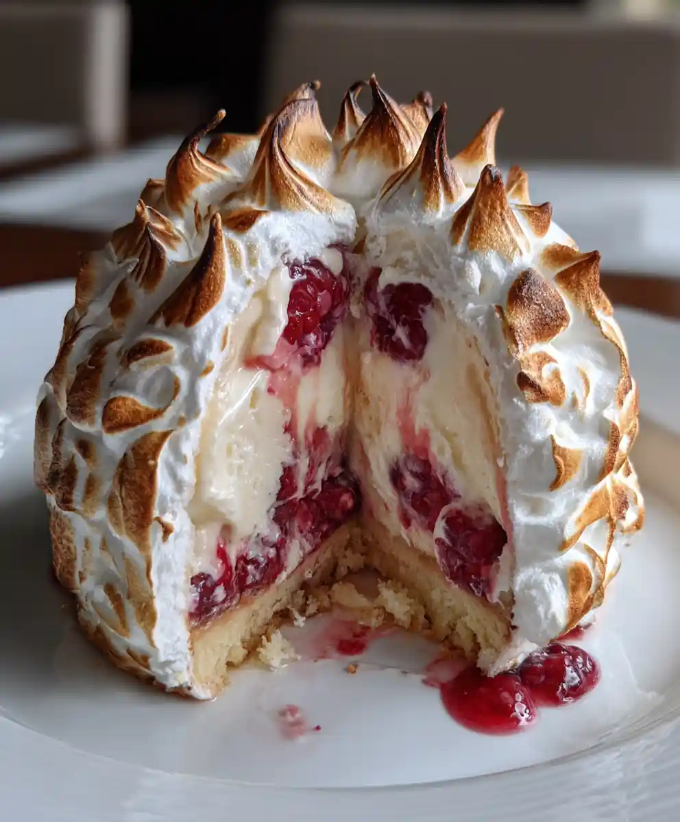 Baked Alaska Recipe Raspberry Swirl Dome With Torch Kiss 7 baked alaska recipe Raspberry Swirl Dome With Torch Kiss