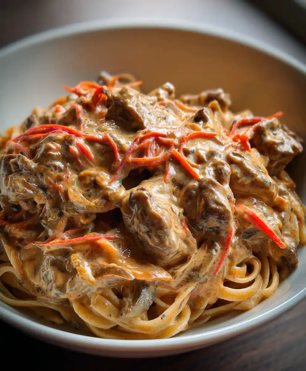 beef stroganoff recipe Porcini Cream With Crimson Beet Threads