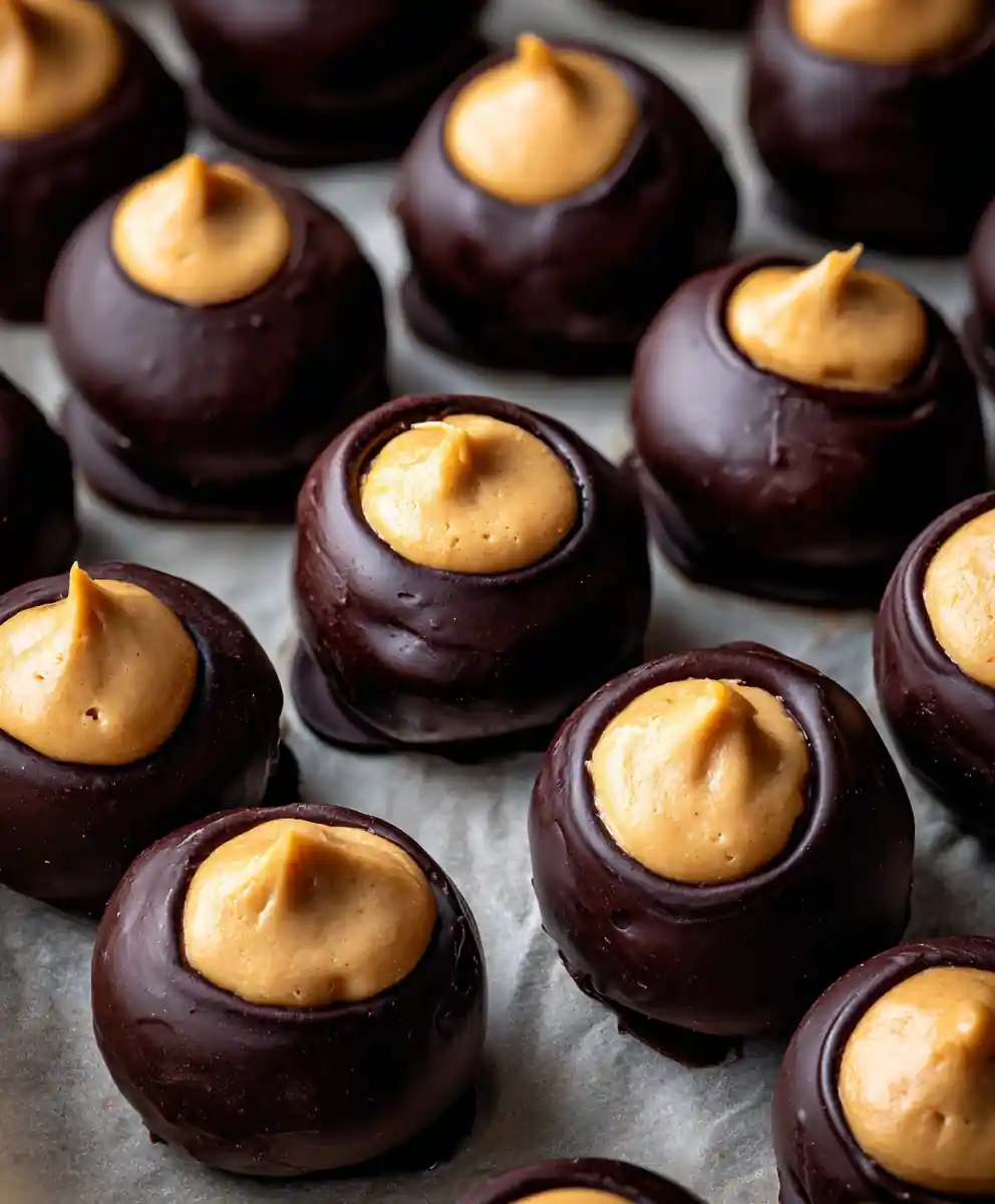 buckeye recipe Dark Chocolate Dipped Peanut Orbs