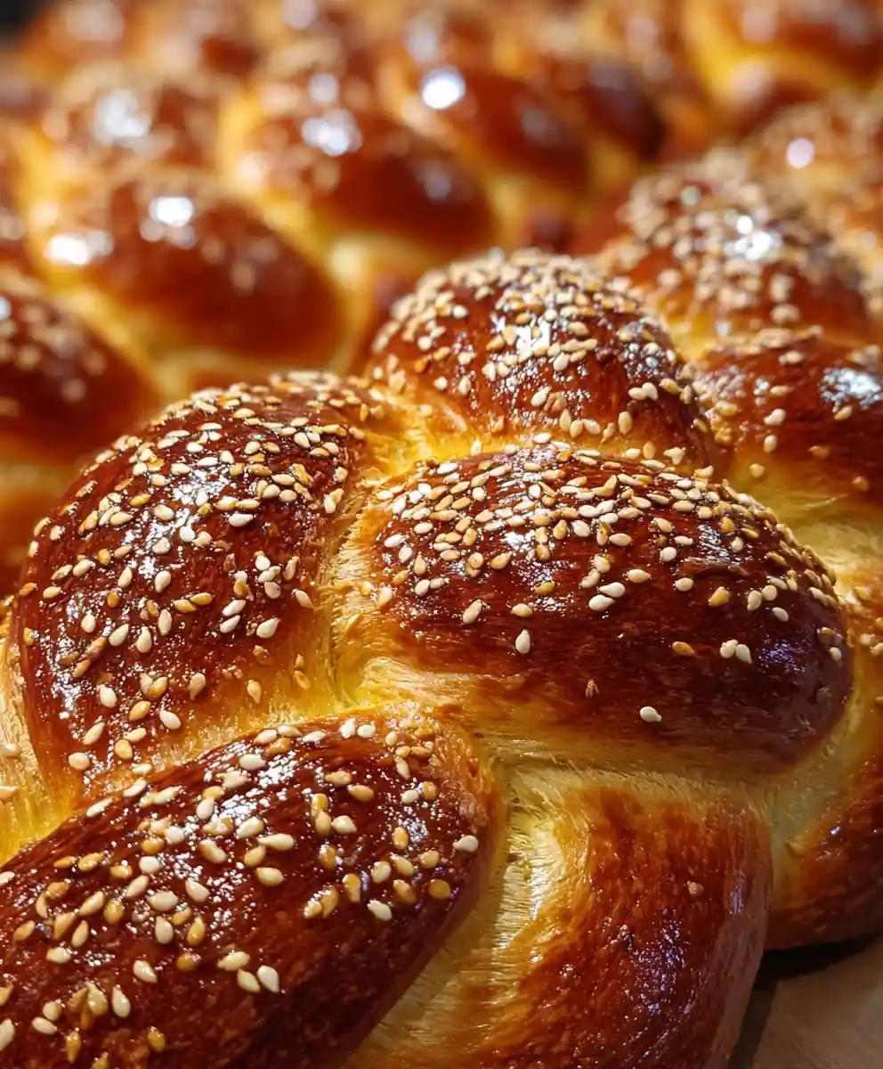 challah bread recipe Saffron Glaze With Sesame Seeds
