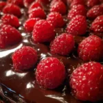 Chocolate Ganache Recipe Mirror Dark Pool With Raspberry Studs 1762480908.6288865