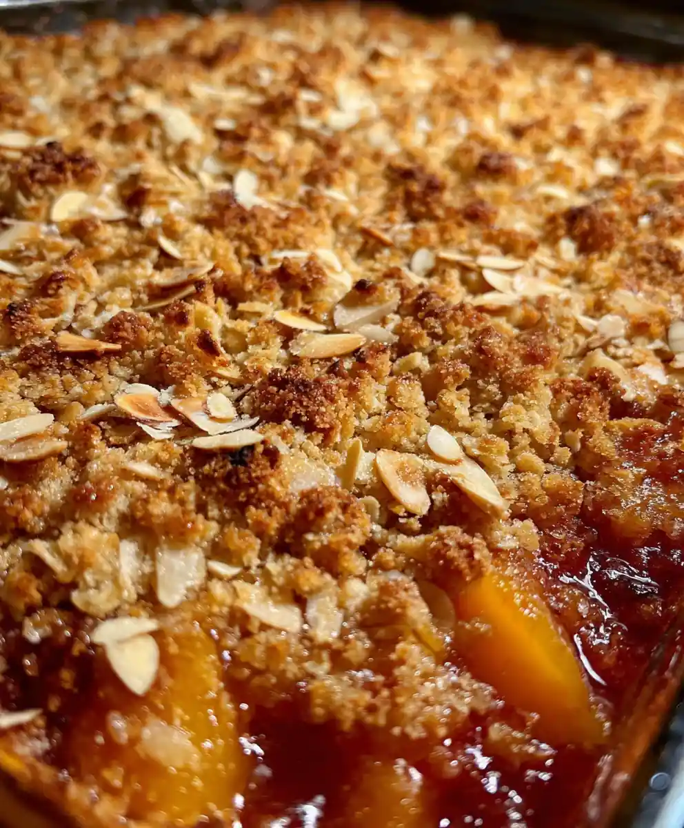 peach crisp recipe Almond Crumble With Sunset Swirl