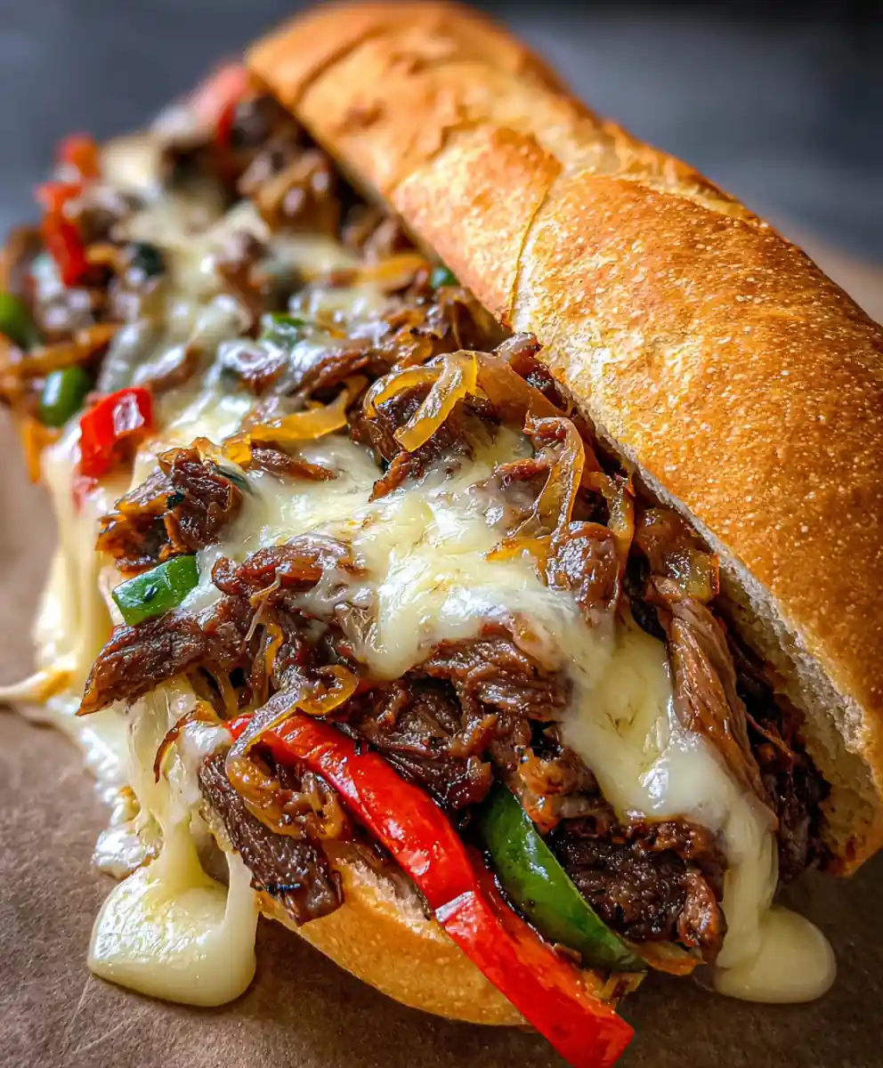 philly cheese steak recipe Peppers and Onions With Provolone Melt