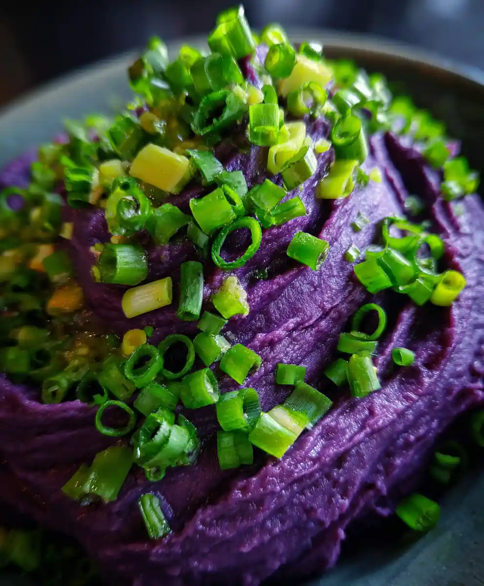 purple sweet potato recipe Miso Butter Mash With Scallions