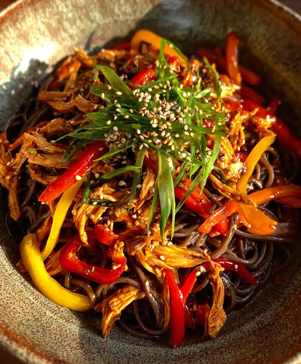 soba noodle recipe Sesame Ginger With Scallion Threads