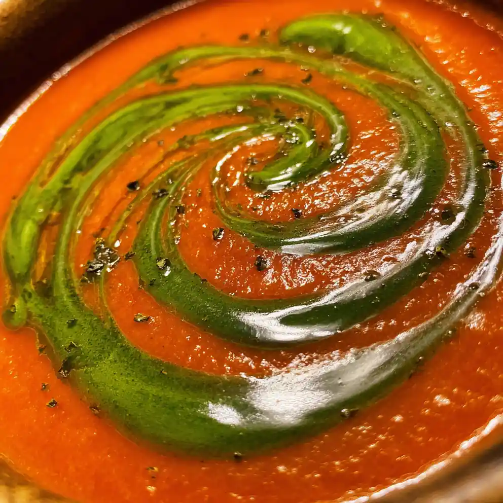 Tomato Bisque Recipe Roasted Red Swirl With Basil Oil 6 tomato bisque recipe Roasted Red Swirl With Basil Oil