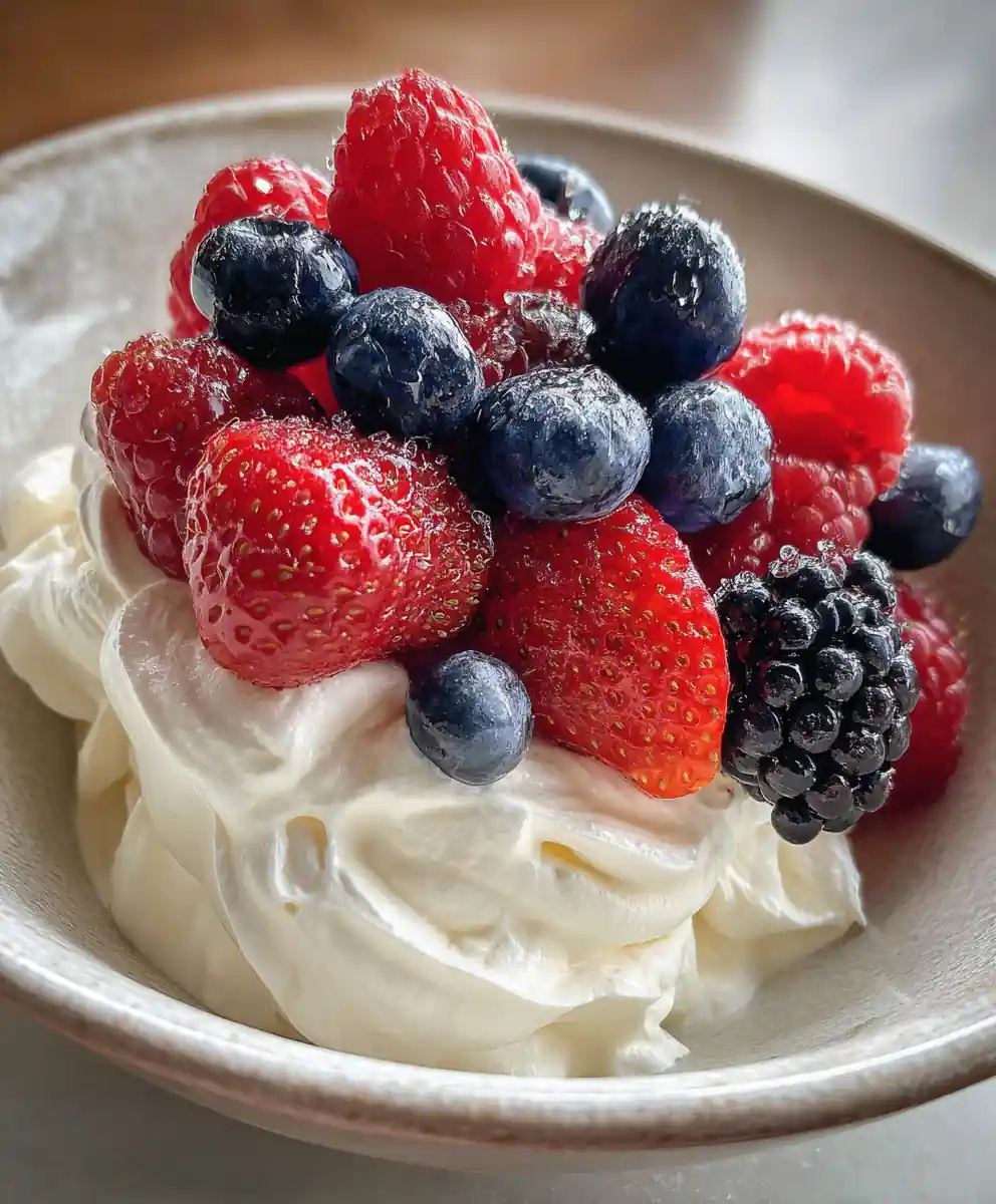 whipping cream recipe Vanilla Chantilly With Berry Crown