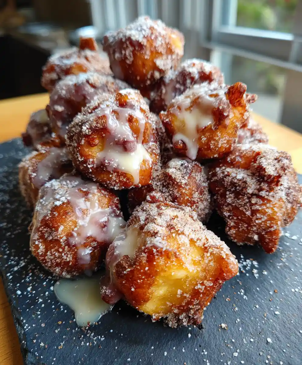 Air Fryer Apple Fritters with Cinnamon Cream Cheese Swirl