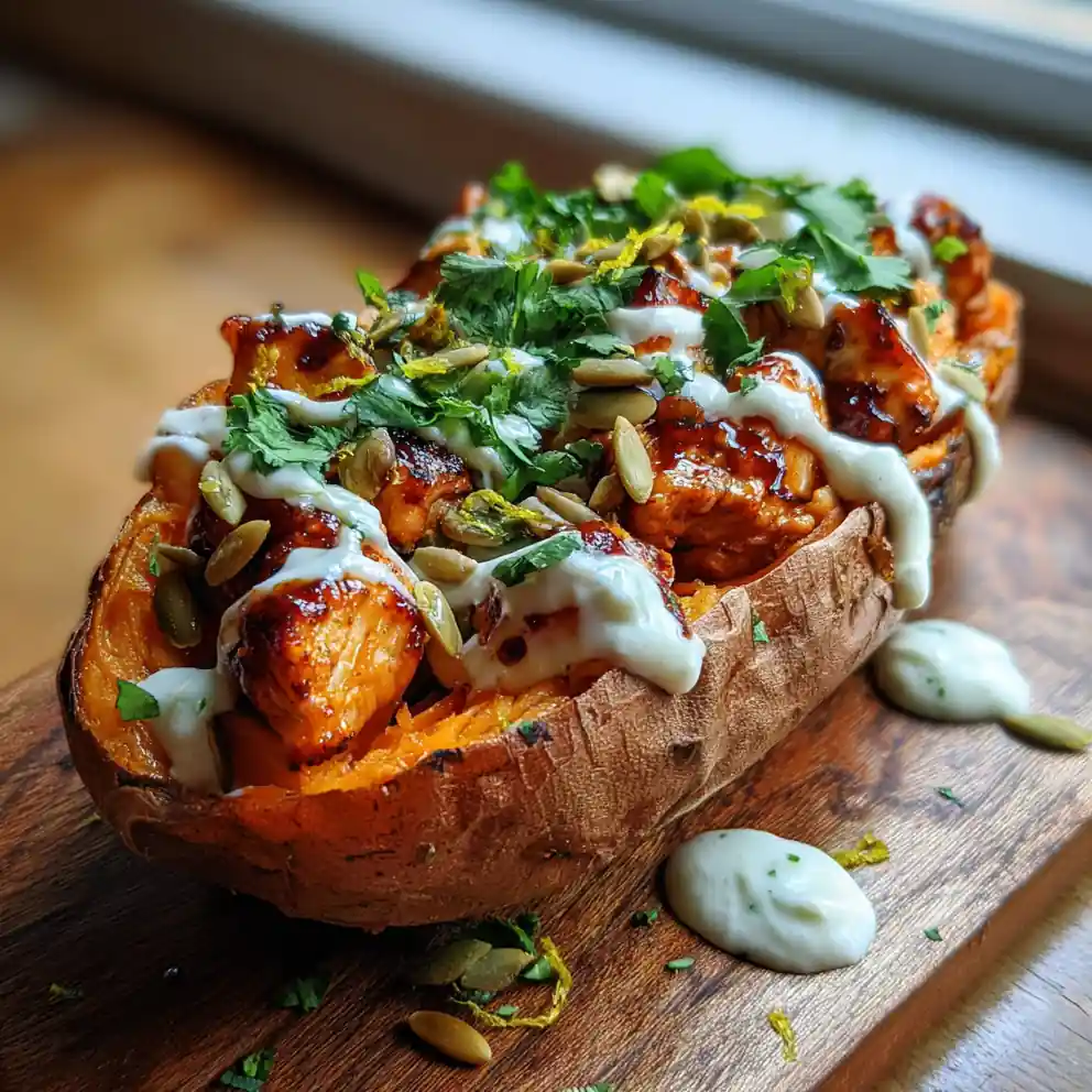 Bbq Chicken Stuffed Sweet Potatoes With Chipotle Lime Crema 4 BBQ Chicken Stuffed Sweet Potatoes With Chipotle Lime Crema 1767859392.0264502