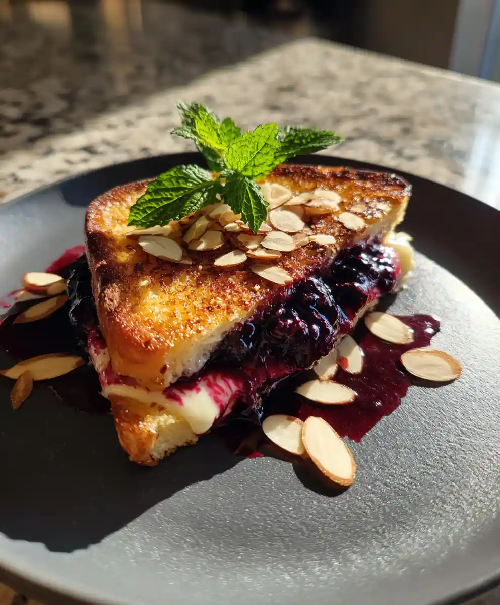 Blueberry Grilled Cheese with Lemon Zest Cream Cheese