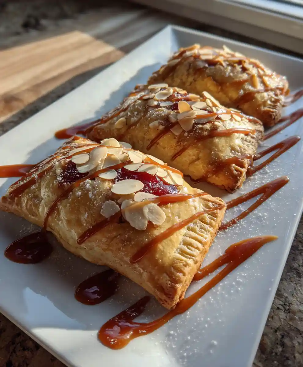 Brown Sugar Pop Tart Cookies with Caramel Swirl and Almond Crunch