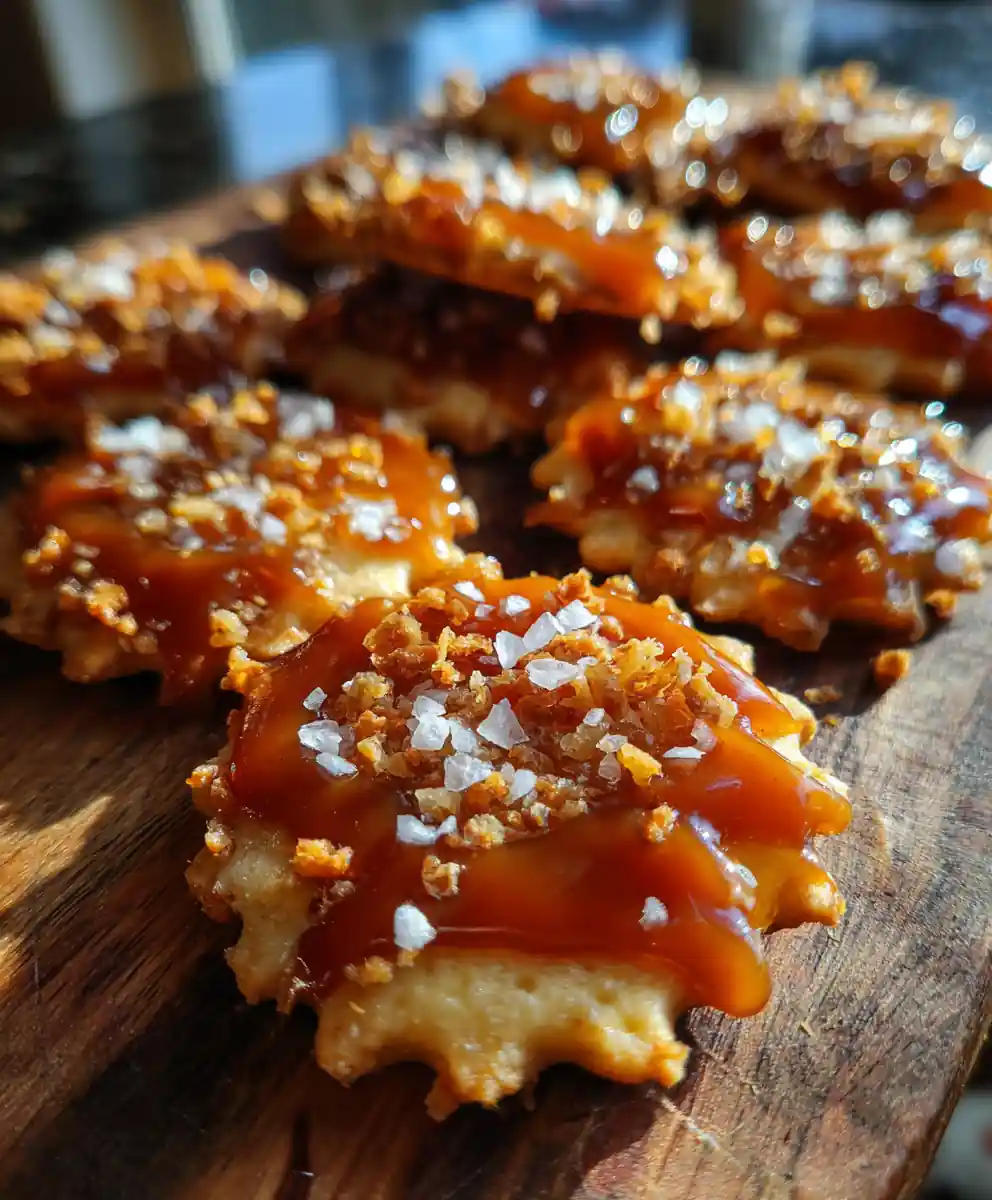 Caramel Almond Ritz Cracker Christmas Cookies