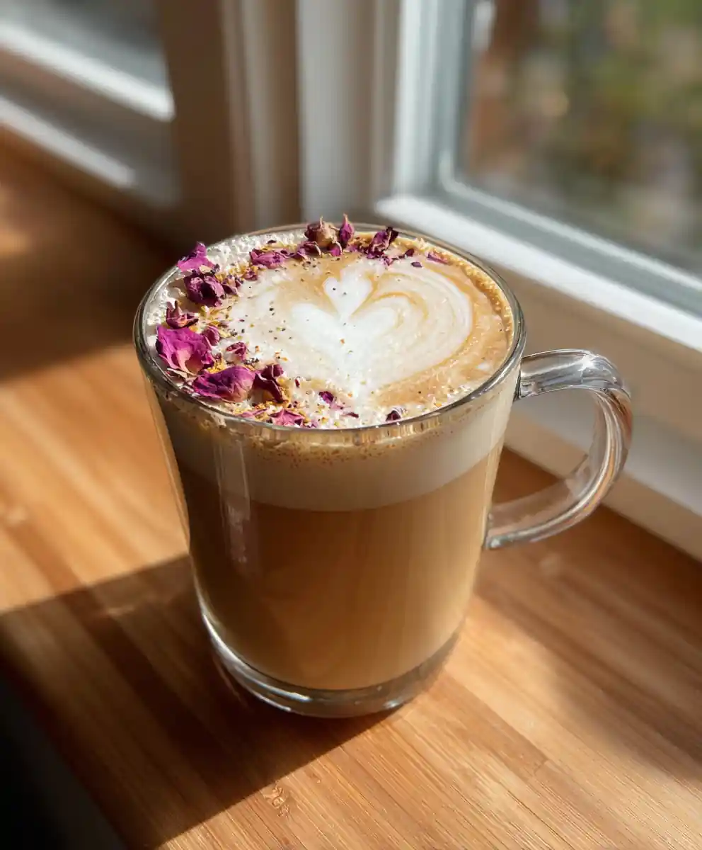 Chamomile Rose Latte with Vanilla Honey Swirl