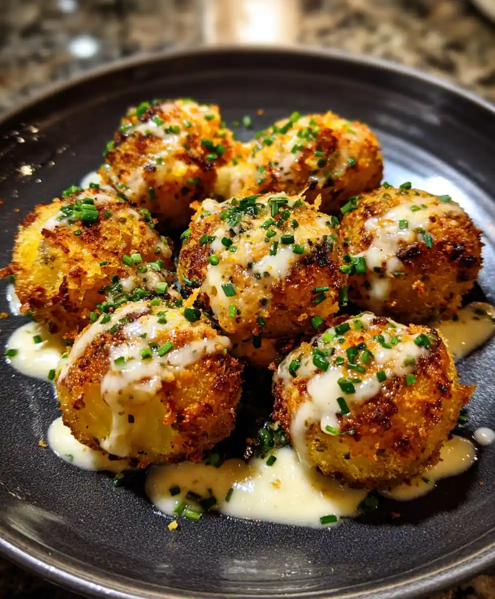 Cheesy Ranch Oven Roasted Potatoes with Crispy Herb Cheese Crust